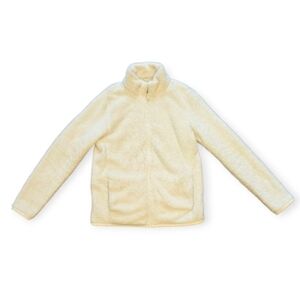 Like New, Children's Off-White, Fluffy Yarn Fleece Jacket by UNIQLO Size M